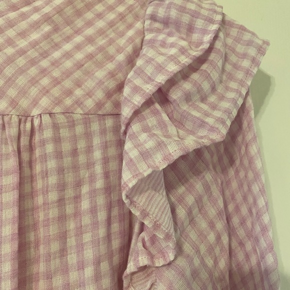 FRNCH Lavender and White Gingham Check Ruffle Dress Charleen Size Small - Picture 13 of 13